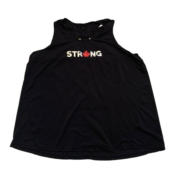 EH! STRONG Black Workout Tank Top with Criss-Cross Back | 3X Plus Size - Picture 1 of 7